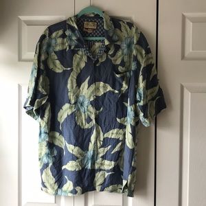 Jamaica Jazz Tropical Island Print Button Down Top